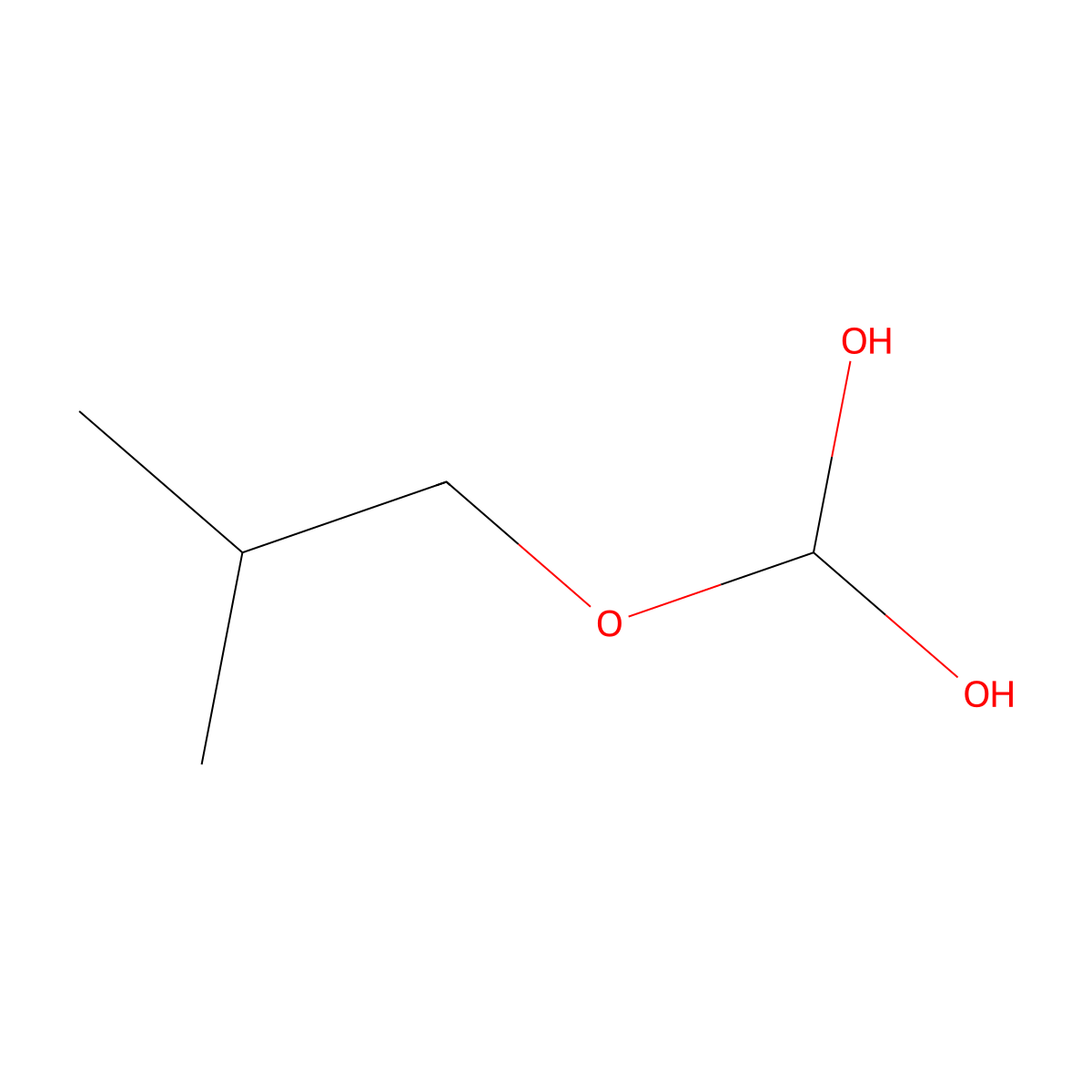 (2-Methylpropoxy)methanediol molecular structure, CAS 6630-97-3