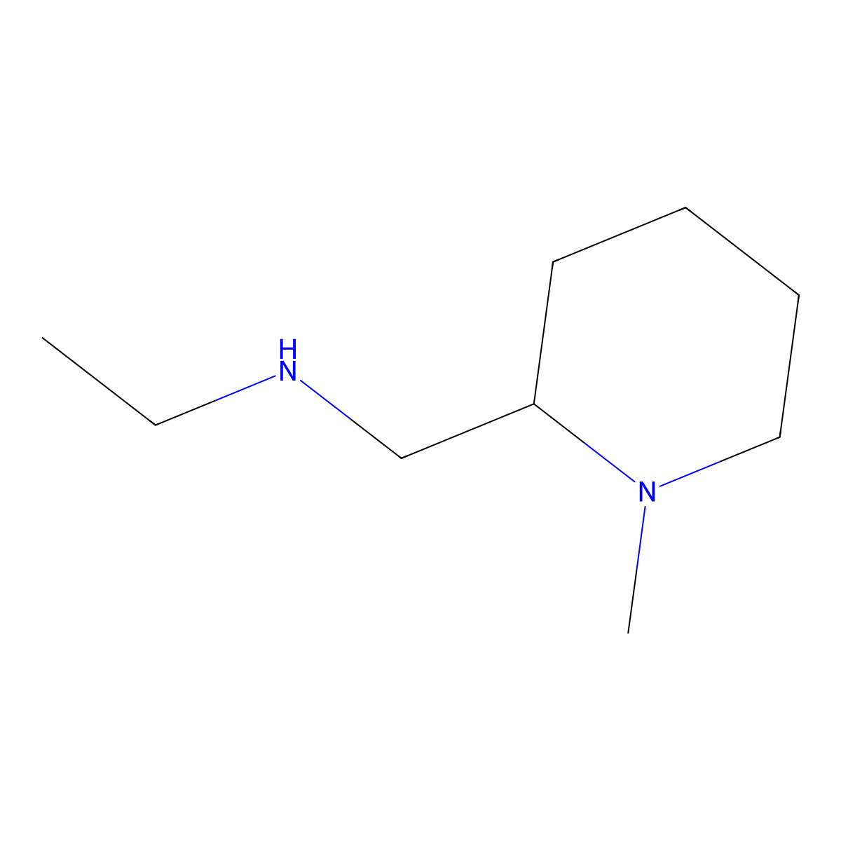 Ethyl-(1-methyl-piperidin-2-ylmethyl)-amine molecular structure, CAS 66300-62-7
