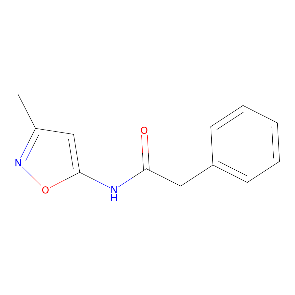 N-(3-methylisoxazol-5-yl)-2-phenylacetamide molecular structure, CAS 66302-04-3