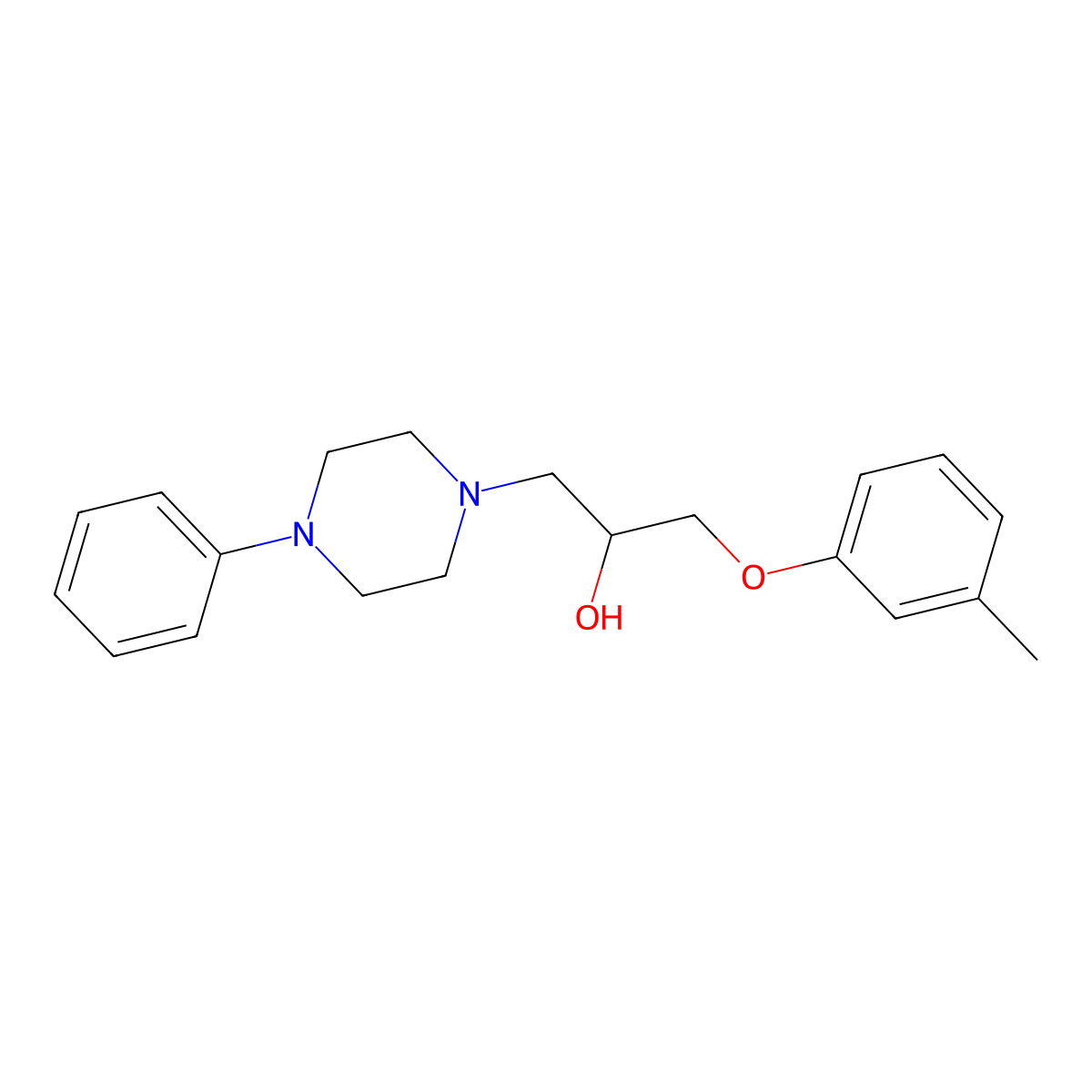 1-(3-Methylphenoxy)-3-(4-phenylpiperazin-1-yl)propan-2-ol molecular structure, CAS 66307-10-6