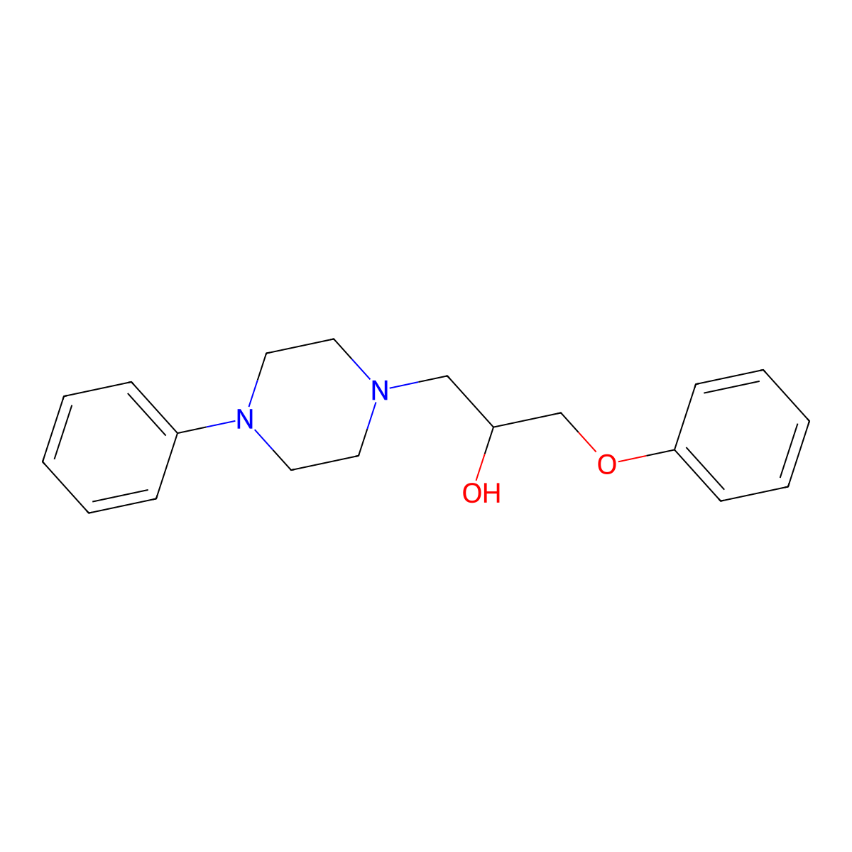 1-Piperazineethanol, alpha-phenoxymethyl-4-phenyl- molecular structure, CAS 66307-43-5