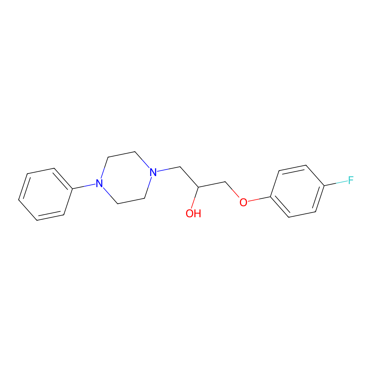 1-(4-Fluorophenoxy)-3-(4-phenylpiperazin-1-yl)propan-2-ol molecular structure, CAS 66307-49-1