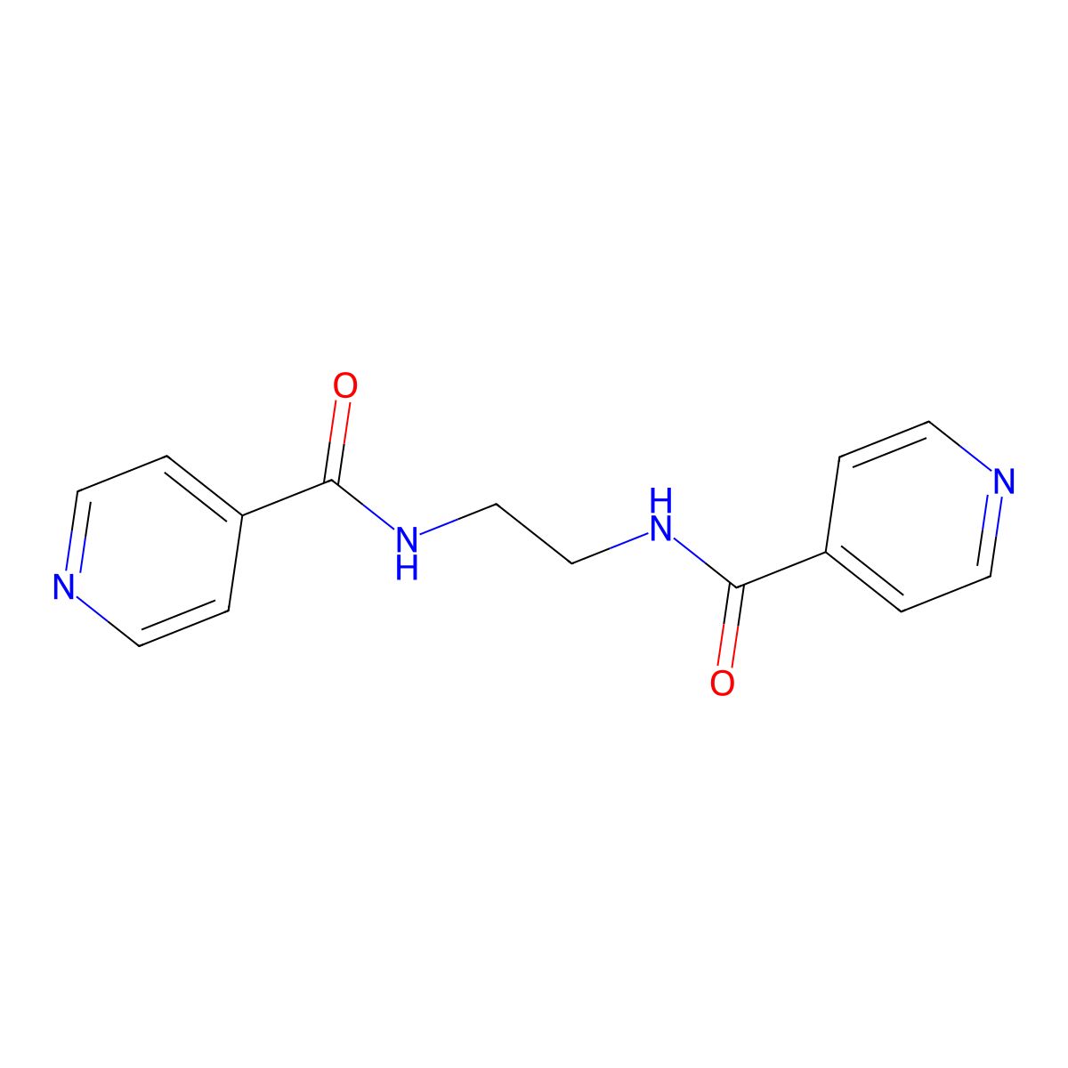 N-[2-(pyridine-4-carbonylamino)ethyl]pyridine-4-carboxamide molecular structure, CAS 6631-22-7