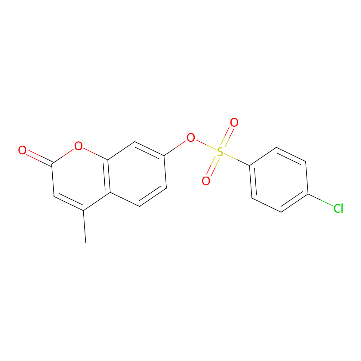 (4-Methyl-2-oxochromen-7-yl) 4-chlorobenzenesulfonate molecular structure, CAS 6631-52-3