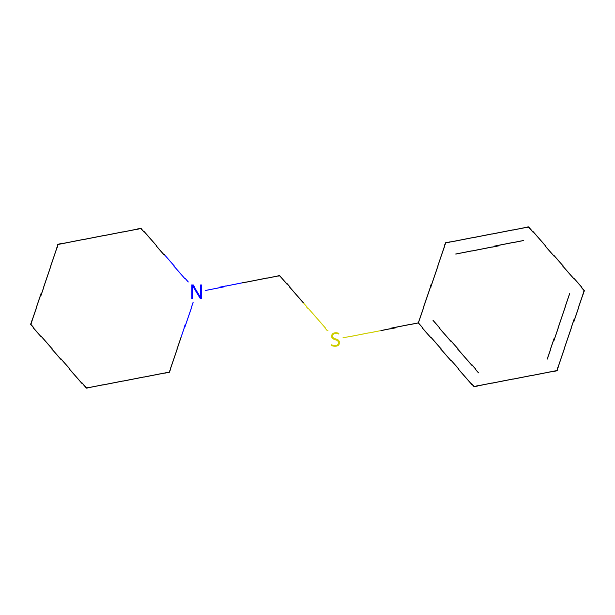 1-[(Phenylthio)methyl]piperidine molecular structure, CAS 6631-82-9