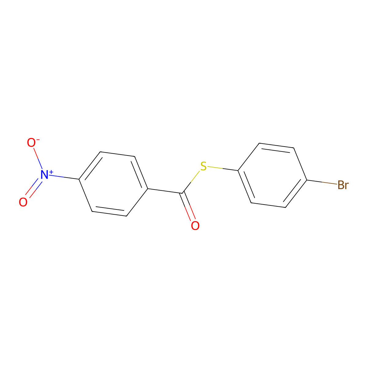 S-(4-bromophenyl) 4-nitrobenzenecarbothioate molecular structure, CAS 6631-85-2