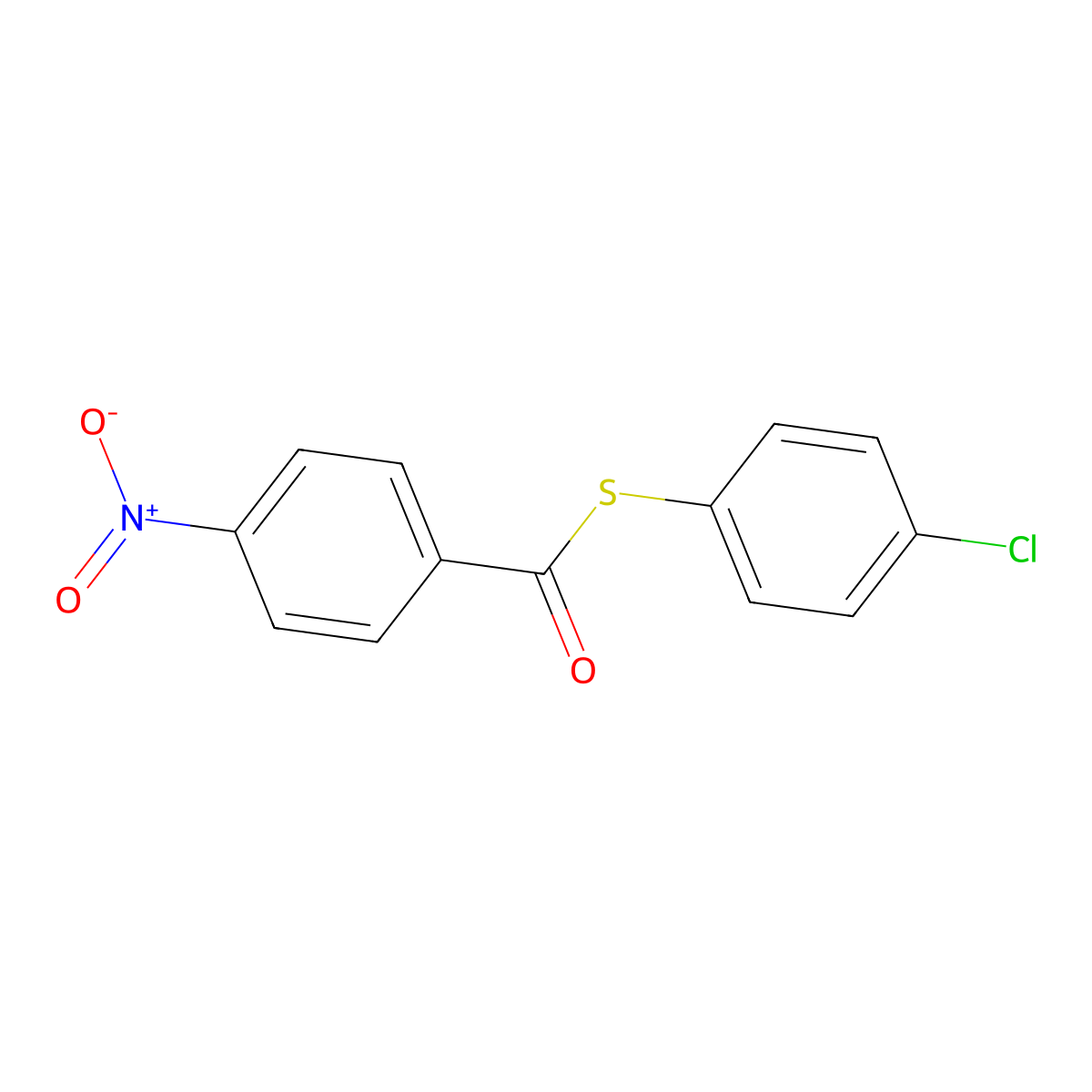 S-(4-chlorophenyl) 4-nitrobenzenecarbothioate molecular structure, CAS 6631-86-3
