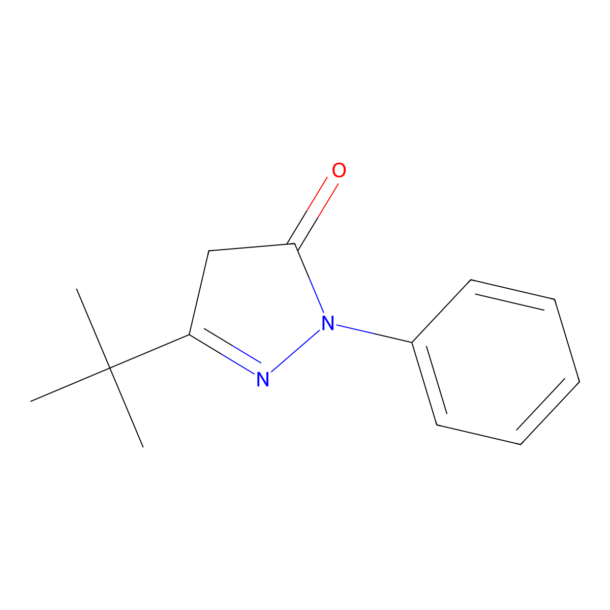 3-tert-Butyl-1-phenyl-2-pyrazolin-5-one molecular structure, CAS 6631-89-6