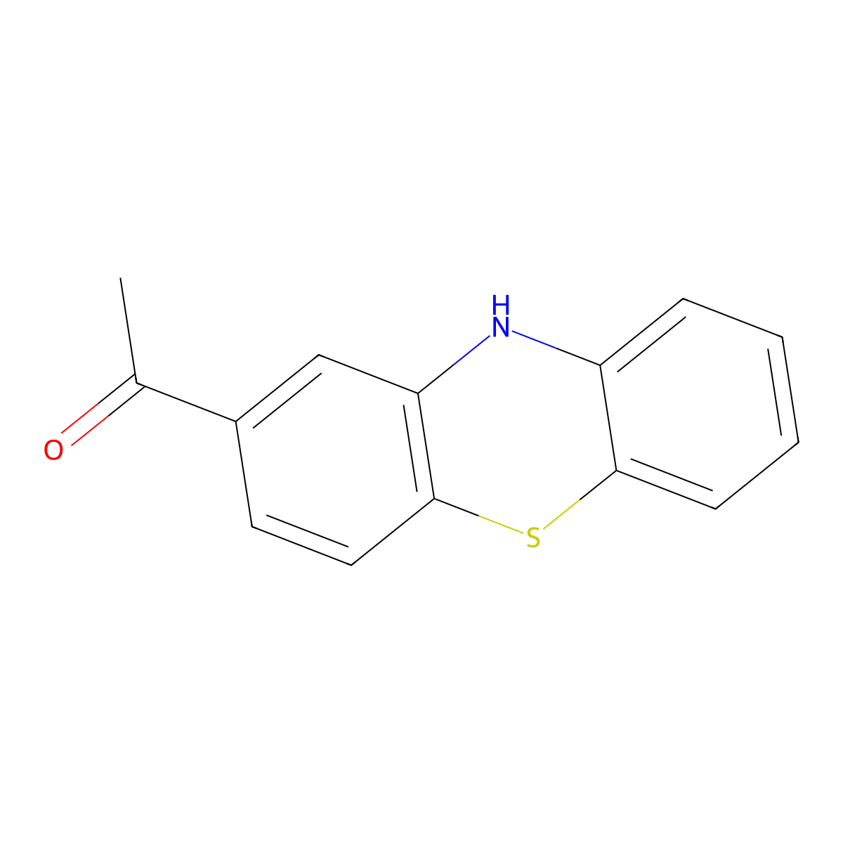 2-Acetylphenothiazine molecular structure, CAS 6631-94-3