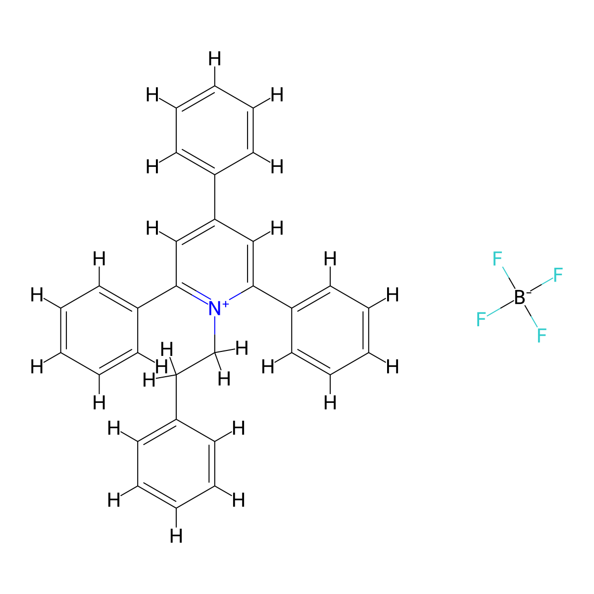 N-Ethylbenzene-2,4,6-triphenyl pyridinium tetrafluoroborate molecular structure, CAS 66310-06-3