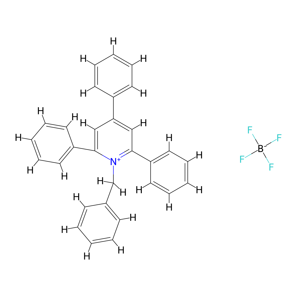 1-Benzyl-2,4,6-triphenylpyridin-1-ium tetrafluoroborate molecular structure, CAS 66310-10-9