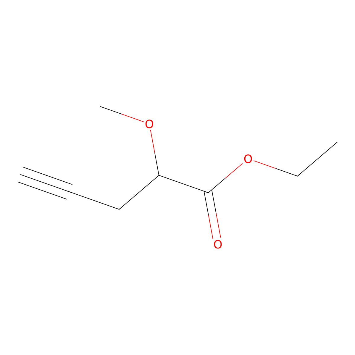 Ethyl 2-methoxypent-4-ynoate molecular structure, CAS 66313-10-8