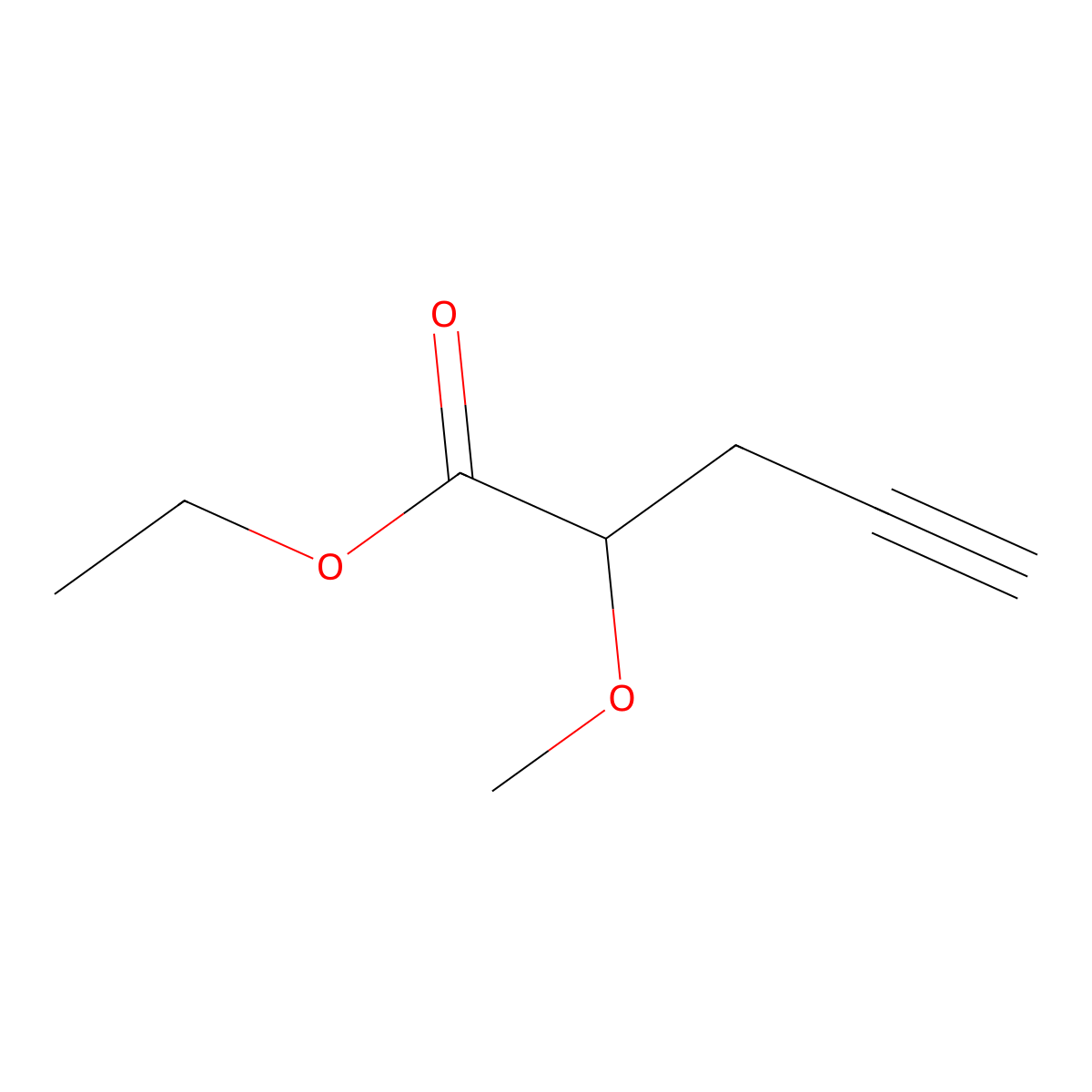 Ethyl 2-methoxypent-4-ynoate molecular structure, CAS 66313-10-8