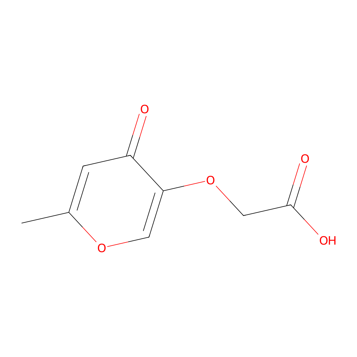 2-((6-methyl-4-oxo-4H-pyran-3-yl)oxy)acetic acid molecular structure, CAS 66313-25-5