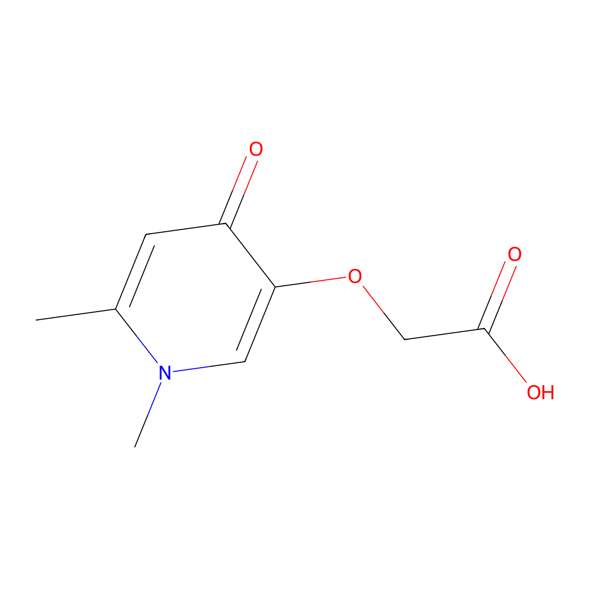 [(1,6-Dimethyl-4-oxo-1,4-dihydropyridin-3-yl)oxy]acetic acid molecular structure, CAS 66313-26-6