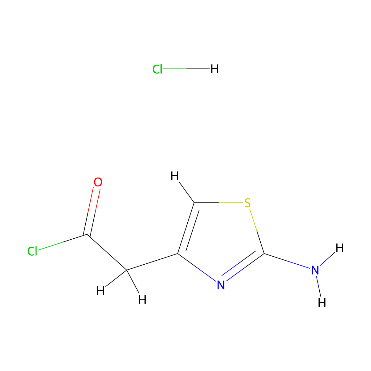 2-(2-Amino-4-thiazolyl)acetyl chloride hydrochloride molecular structure, CAS 66313-72-2