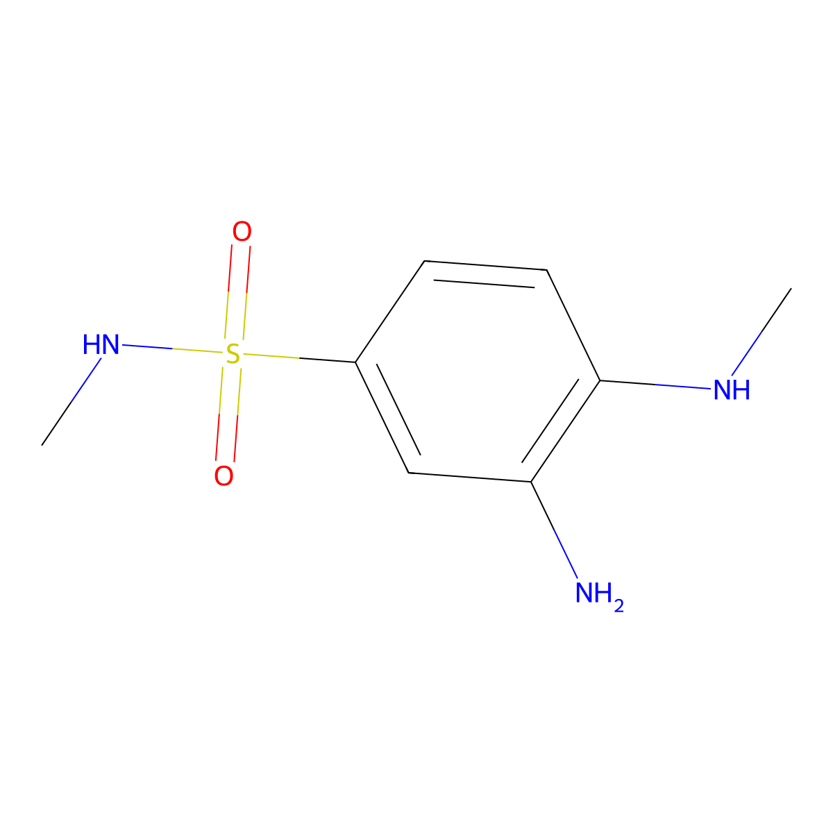 3-Amino-n-methyl-4-(methylamino)benzenesulfonamide molecular structure, CAS 66315-14-8