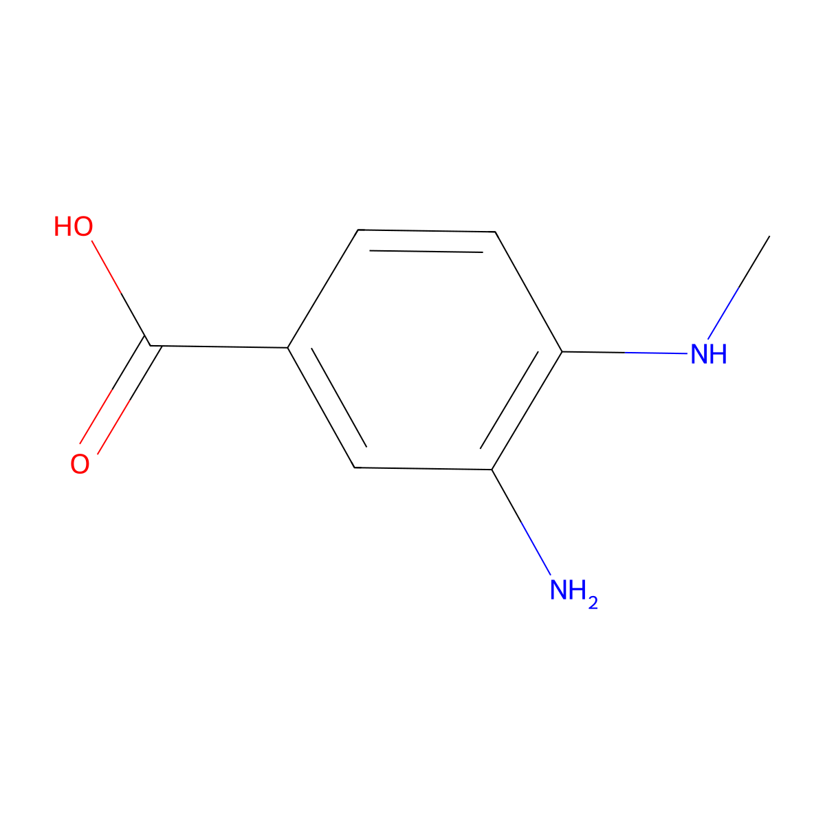 3-Amino-4-(methylamino)benzoic acid molecular structure, CAS 66315-15-9