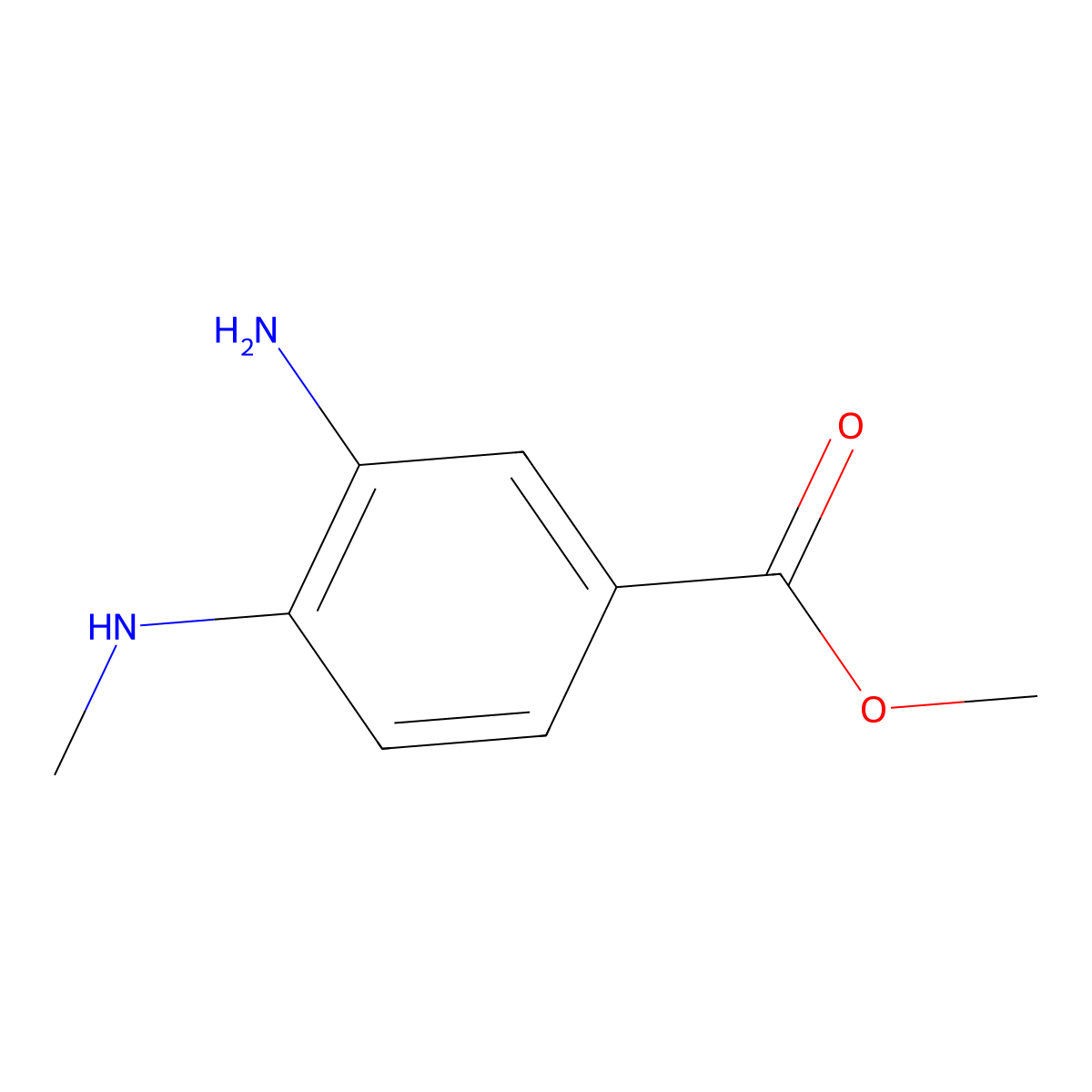 Methyl 3-amino-4-(methylamino)benzoate molecular structure, CAS 66315-16-0