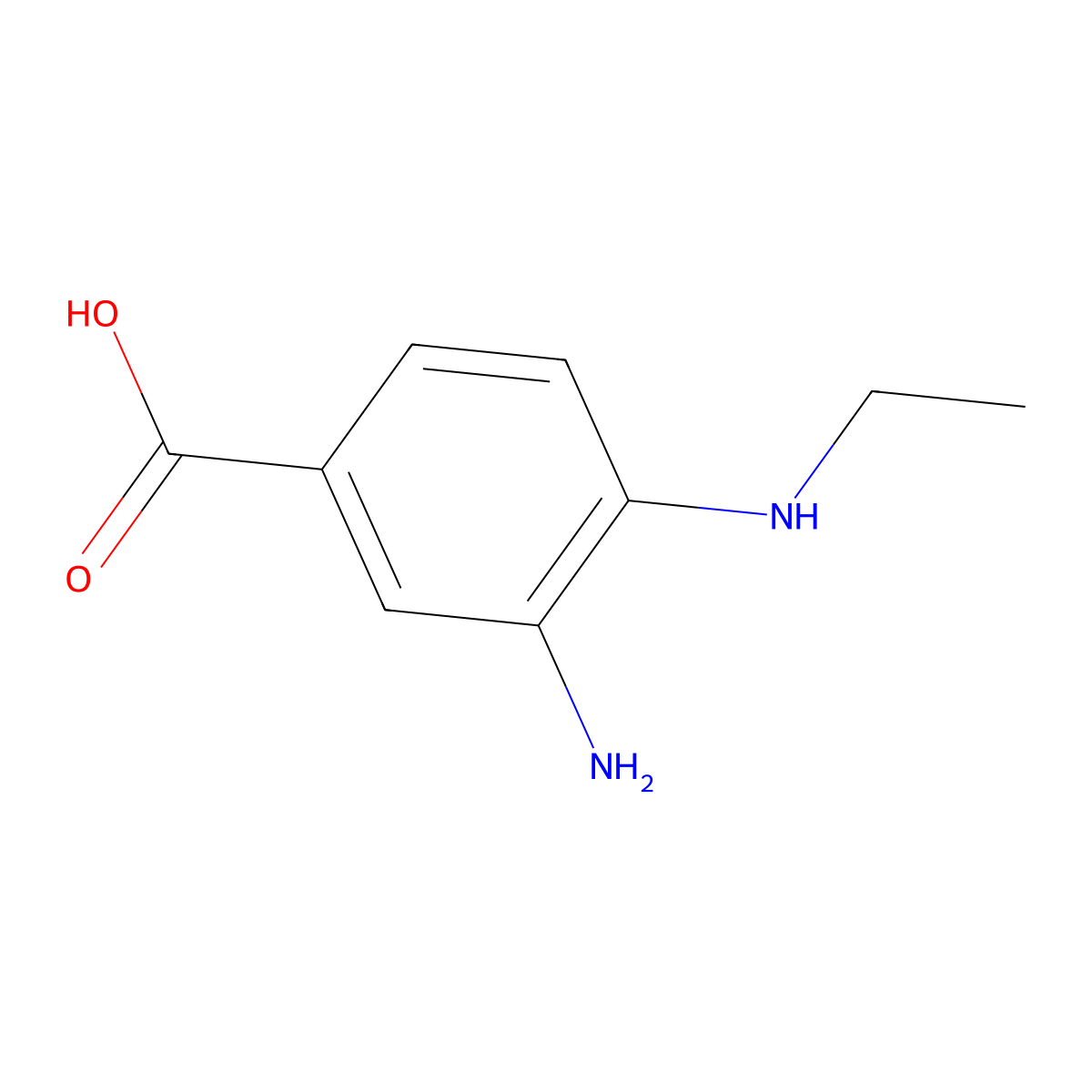 3-Amino-4-(ethylamino)benzoic acid molecular structure, CAS 66315-20-6