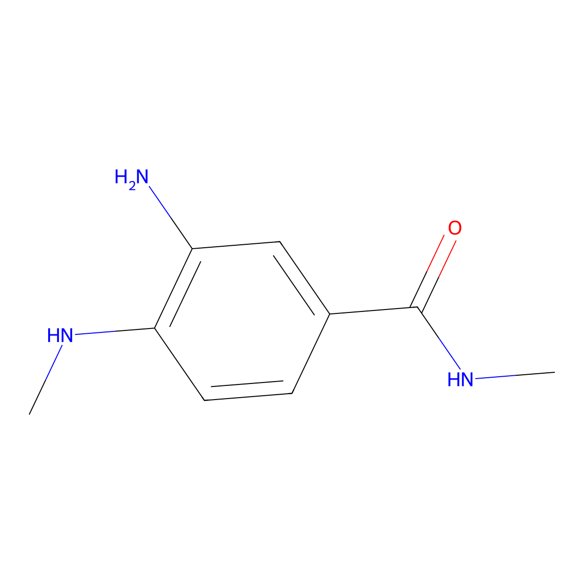 3-amino-N-methyl-4-(methylamino)benzamide molecular structure, CAS 66315-21-7