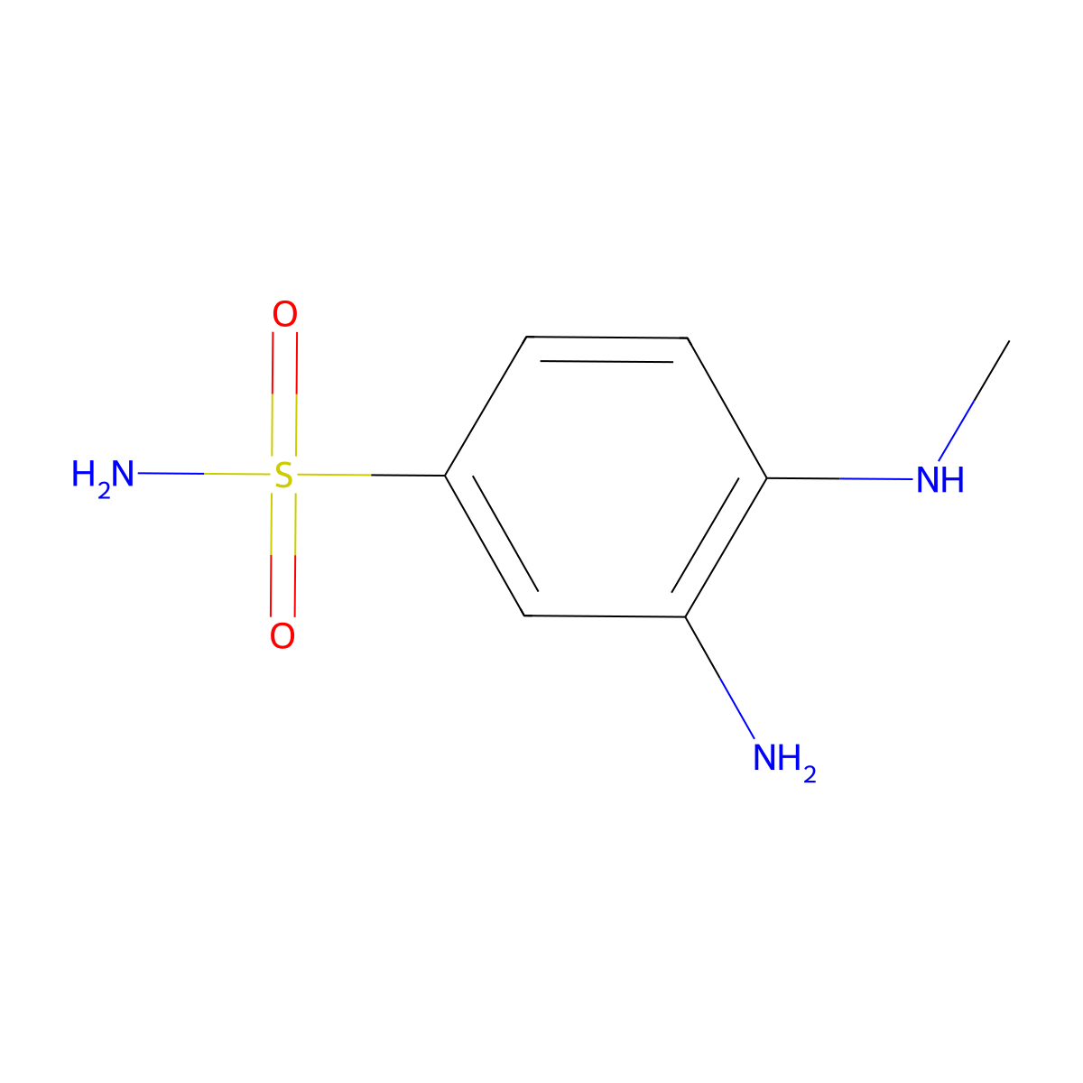 3-Amino-4-(methylamino)benzene-1-sulfonamide molecular structure, CAS 66315-22-8