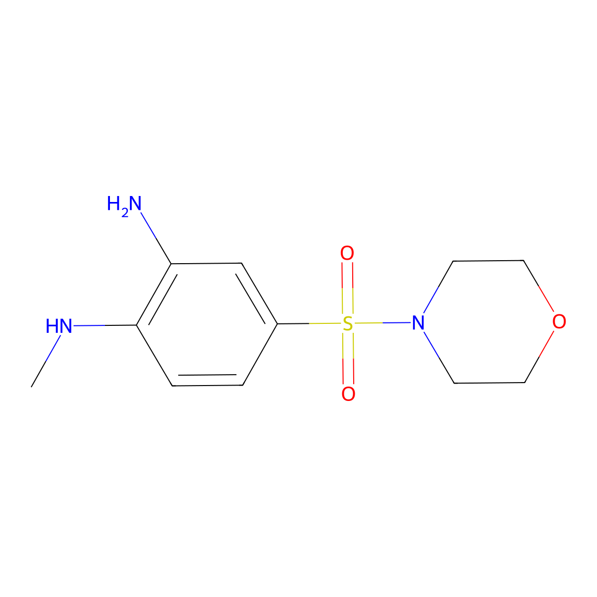 N1-methyl-4-(morpholine-4-sulfonyl)benzene-1,2-diamine molecular structure, CAS 66315-28-4