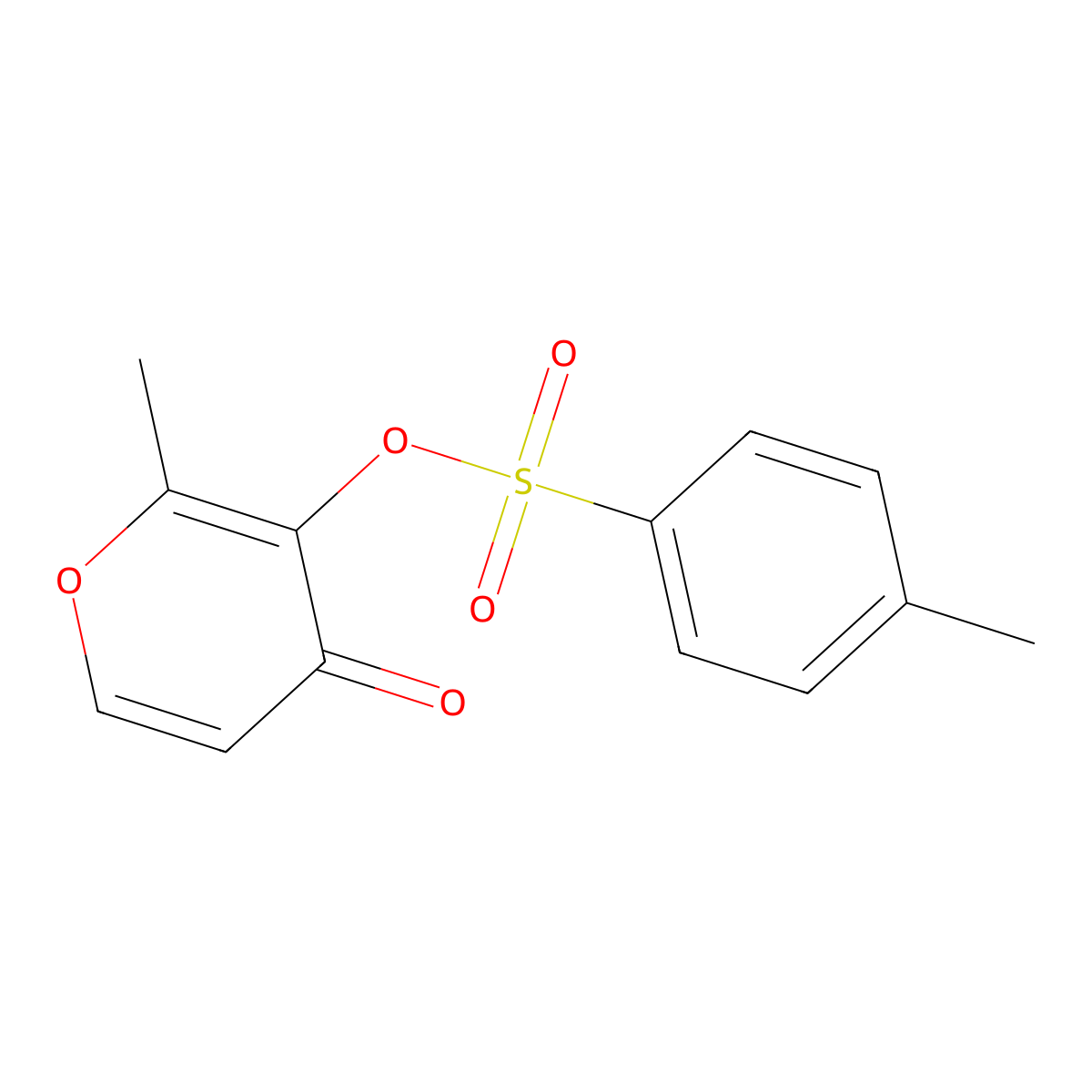 2-methyl-4-oxo-4H-pyran-3-yl 4-methylbenzene-1-sulfonate molecular structure, CAS 66316-76-5