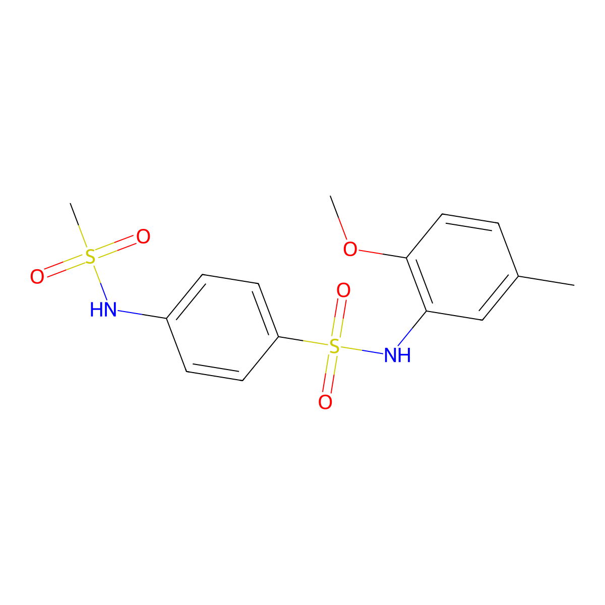 4-(methanesulfonamido)-N-(2-methoxy-5-methylphenyl)benzenesulfonamide molecular structure, CAS 663160-03-0