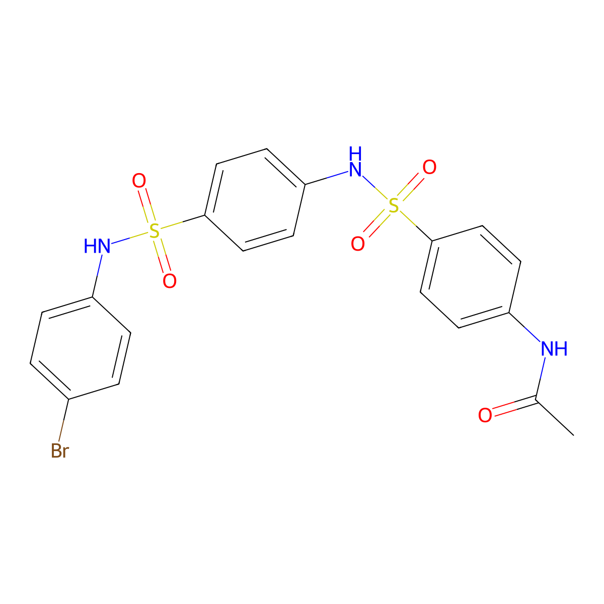 N-[4-[[4-[(4-bromophenyl)sulfamoyl]phenyl]sulfamoyl]phenyl]acetamide molecular structure, CAS 663160-07-4