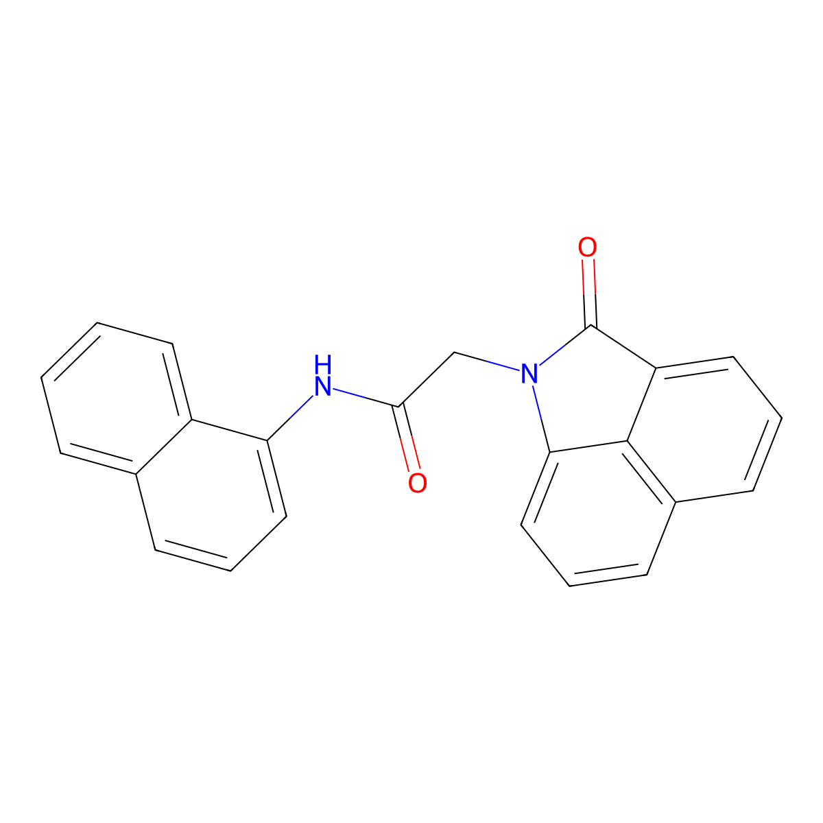 N-(1-naphthyl)-2-(2-oxobenzo[cd]indol-1(2H)-yl)acetamide molecular structure, CAS 663160-16-5