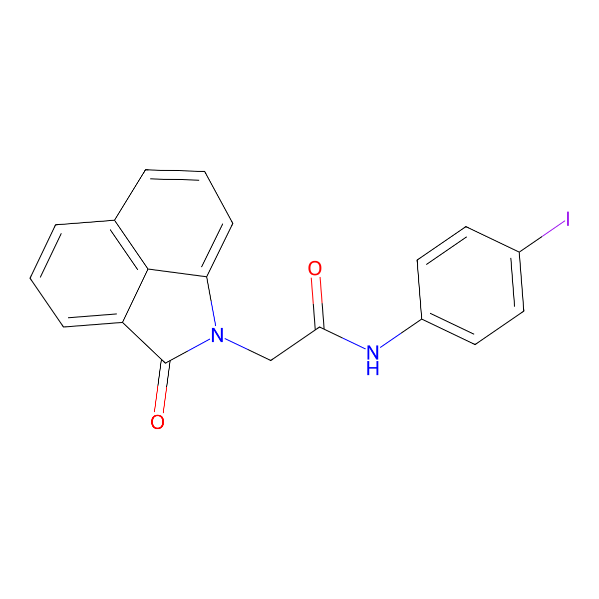 N-(4-iodophenyl)-2-(2-oxobenzo[cd]indol-1(2H)-yl)acetamide molecular structure, CAS 663160-45-0