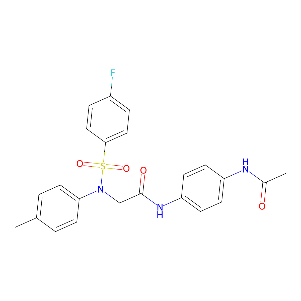 N-(4-acetamidophenyl)-2-(N-(4-fluorophenyl)sulfonyl-4-methylanilino)acetamide molecular structure, CAS 663160-52-9