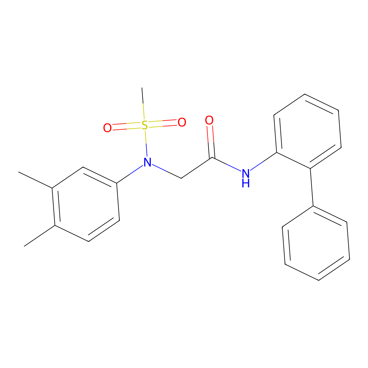 2-(3,4-dimethyl-N-methylsulfonylanilino)-N-(2-phenylphenyl)acetamide molecular structure, CAS 663160-74-5