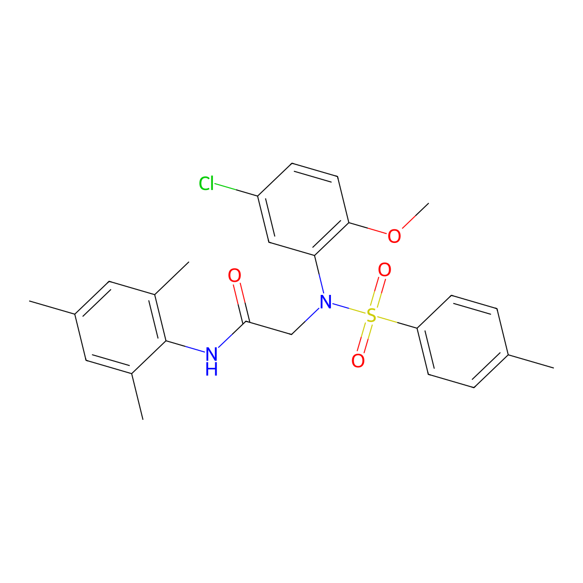 2-(5-chloro-2-methoxy-N-(4-methylphenyl)sulfonylanilino)-N-(2,4,6-trimethylphenyl)acetamide molecular structure, CAS 663160-80-3
