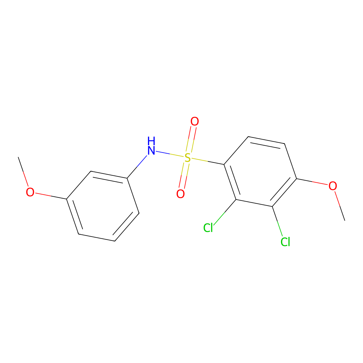 2,3-dichloro-4-methoxy-N-(3-methoxyphenyl)benzenesulfonamide molecular structure, CAS 663160-86-9