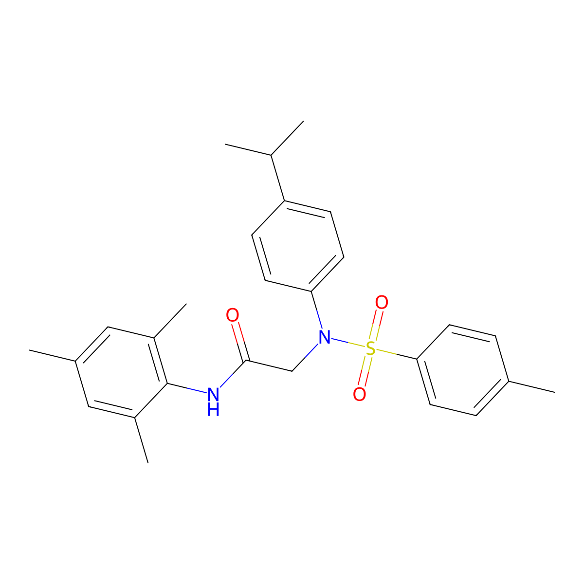 2-(N-(4-methylphenyl)sulfonyl-4-propan-2-ylanilino)-N-(2,4,6-trimethylphenyl)acetamide molecular structure, CAS 663161-01-1