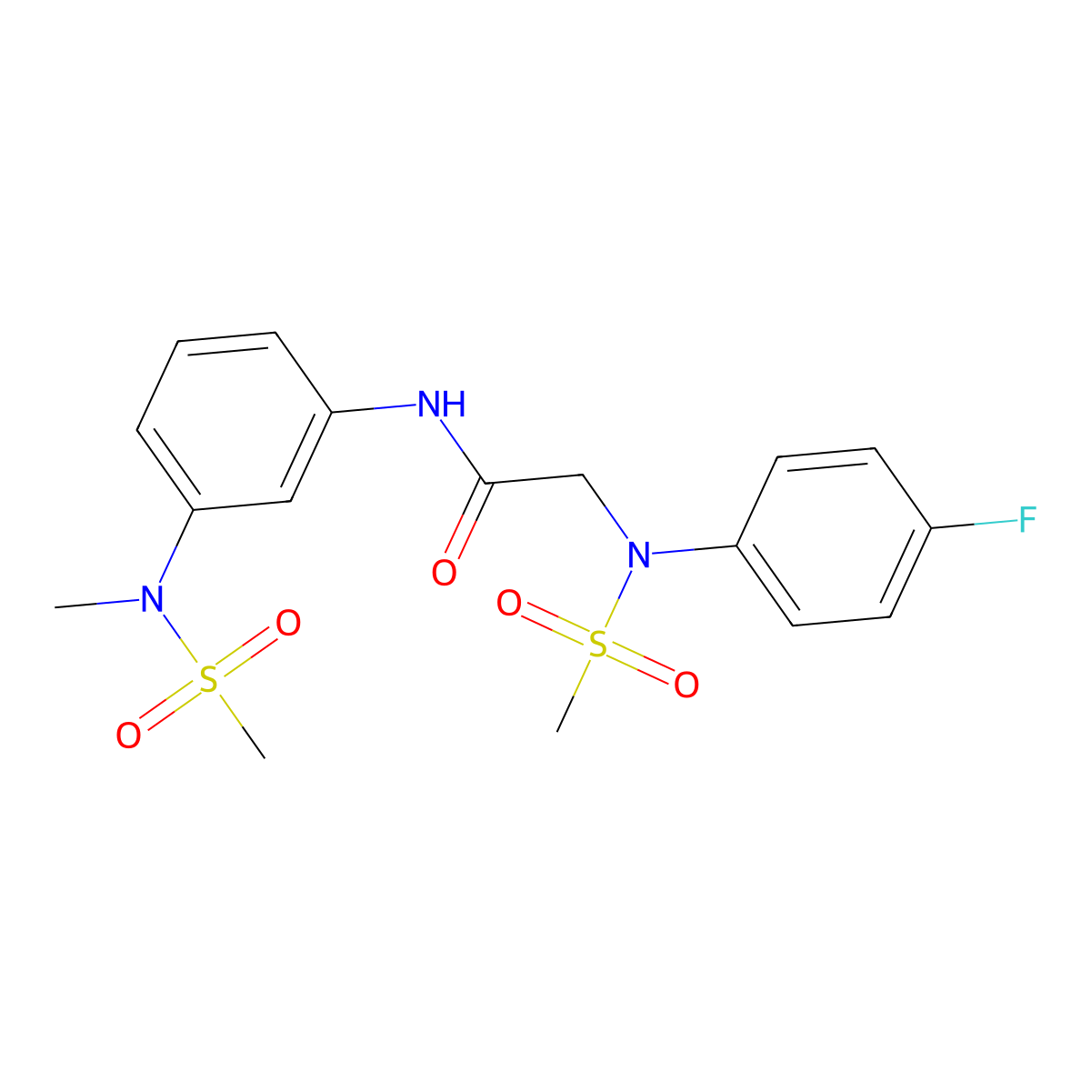 2-(4-fluoro-N-methylsulfonylanilino)-N-[3-[methyl(methylsulfonyl)amino]phenyl]acetamide molecular structure, CAS 663161-05-5
