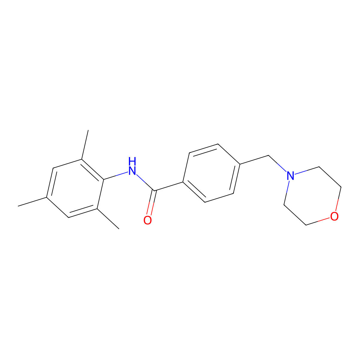 4-(morpholin-4-ylmethyl)-N-(2,4,6-trimethylphenyl)benzamide molecular structure, CAS 663161-11-3