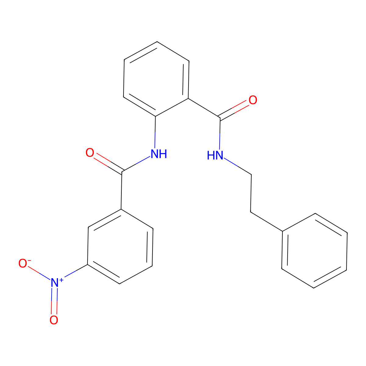 2-[(3-nitrobenzoyl)amino]-N-(2-phenylethyl)benzamide molecular structure, CAS 663161-42-0