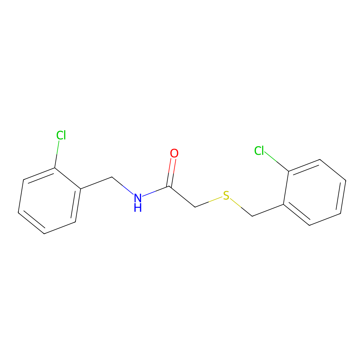 N-(2-chlorobenzyl)-2-[(2-chlorobenzyl)sulfanyl]acetamide molecular structure, CAS 663161-71-5