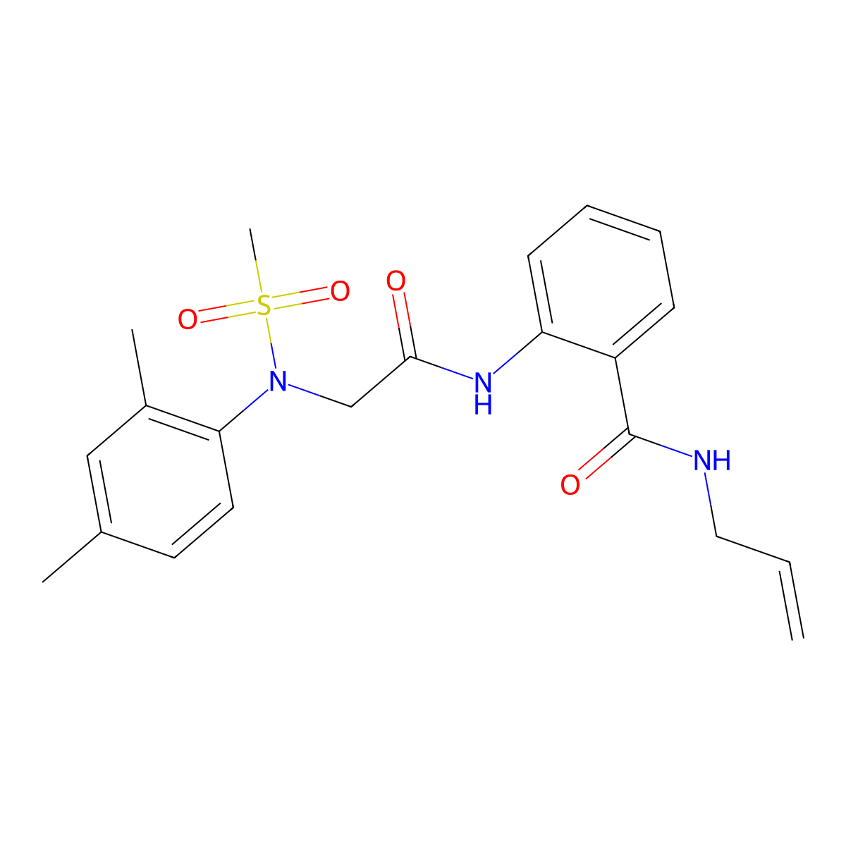 2-[[2-(2,4-dimethyl-N-methylsulfonylanilino)acetyl]amino]-N-prop-2-enylbenzamide molecular structure, CAS 663161-76-0