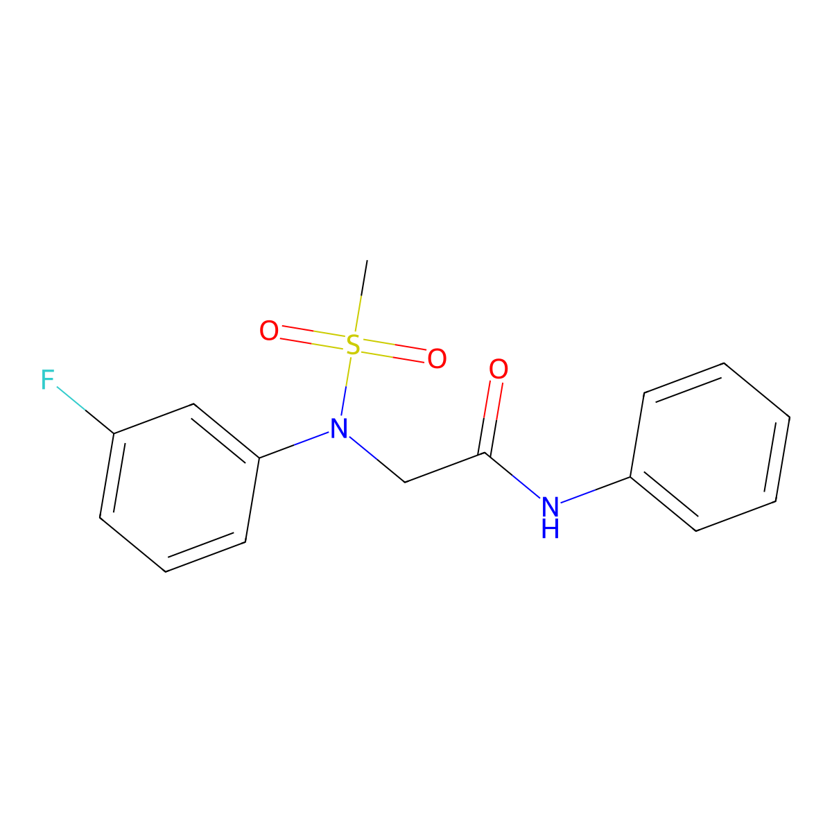 2-[3-fluoro(methylsulfonyl)anilino]-N-phenylacetamide molecular structure, CAS 663161-84-0