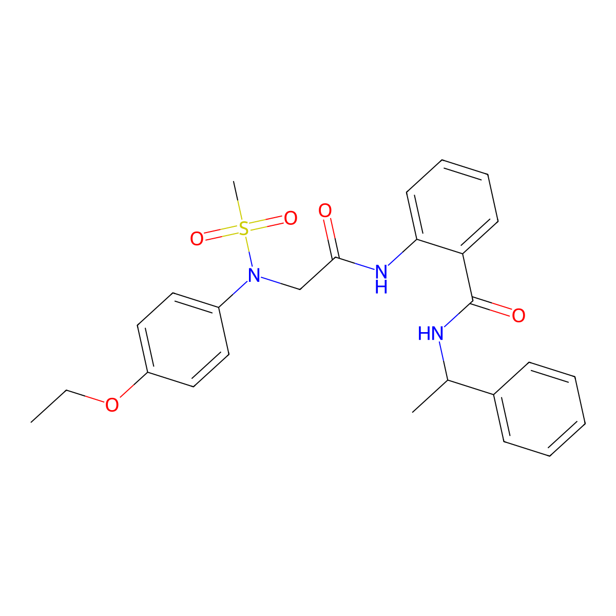 2-[[2-(4-ethoxy-N-methylsulfonylanilino)acetyl]amino]-N-(1-phenylethyl)benzamide molecular structure, CAS 663161-94-2