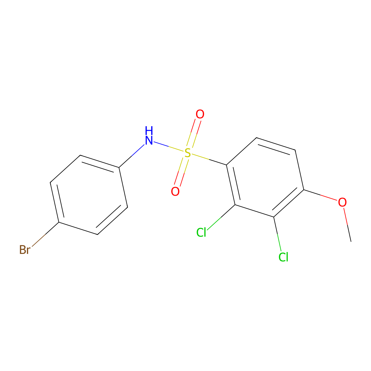 N-(4-bromophenyl)-2,3-dichloro-4-methoxybenzenesulfonamide molecular structure, CAS 663161-98-6
