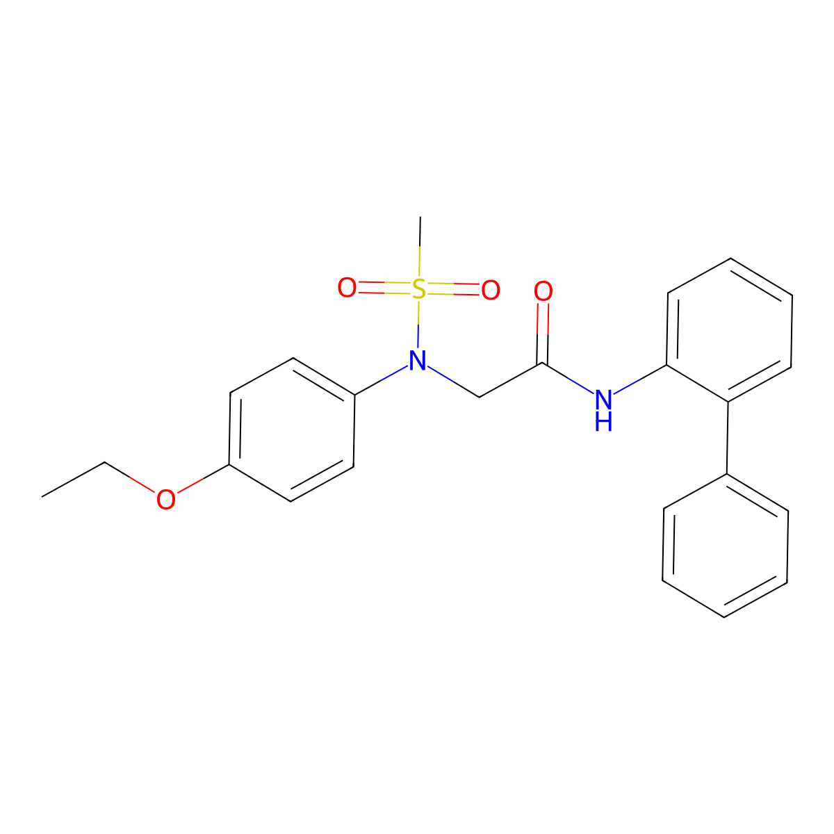 2-(4-ethoxy-N-methylsulfonylanilino)-N-(2-phenylphenyl)acetamide molecular structure, CAS 663162-01-4