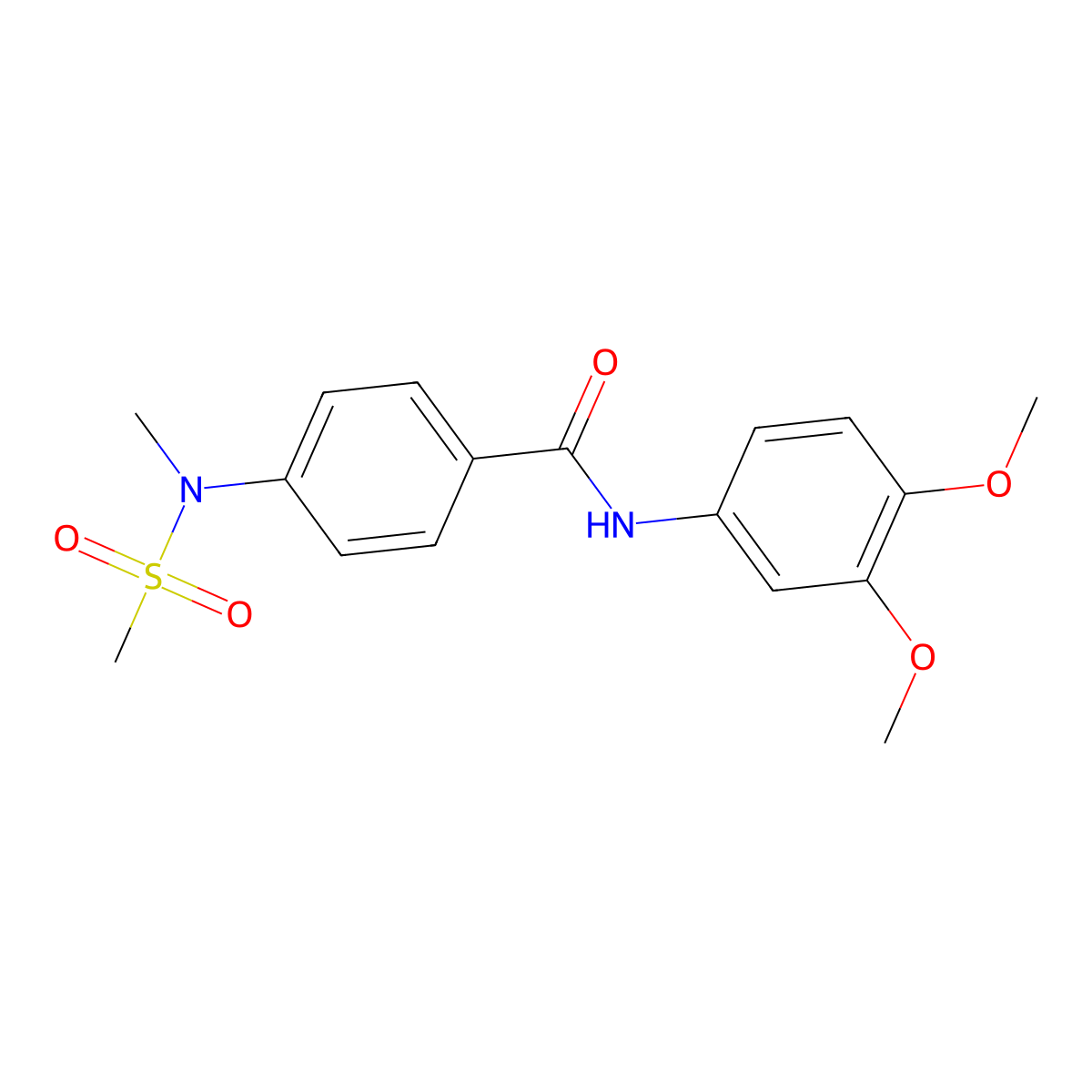 N-(3,4-dimethoxyphenyl)-4-[methyl(methylsulfonyl)amino]benzamide molecular structure, CAS 663162-03-6