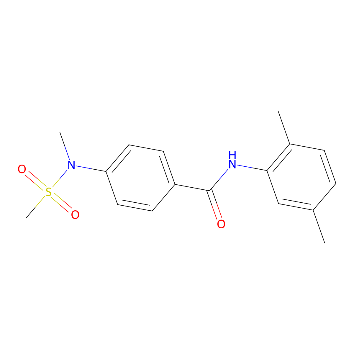 N-(2,5-dimethylphenyl)-4-[methyl(methylsulfonyl)amino]benzamide molecular structure, CAS 663162-06-9