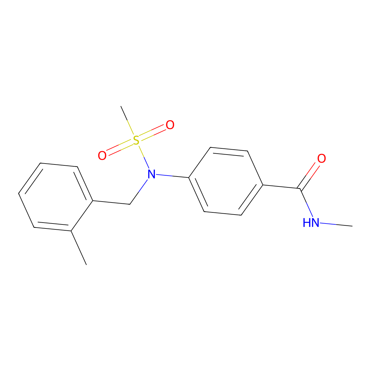 N-methyl-4-[(2-methylbenzyl)(methylsulfonyl)amino]benzamide molecular structure, CAS 663162-16-1