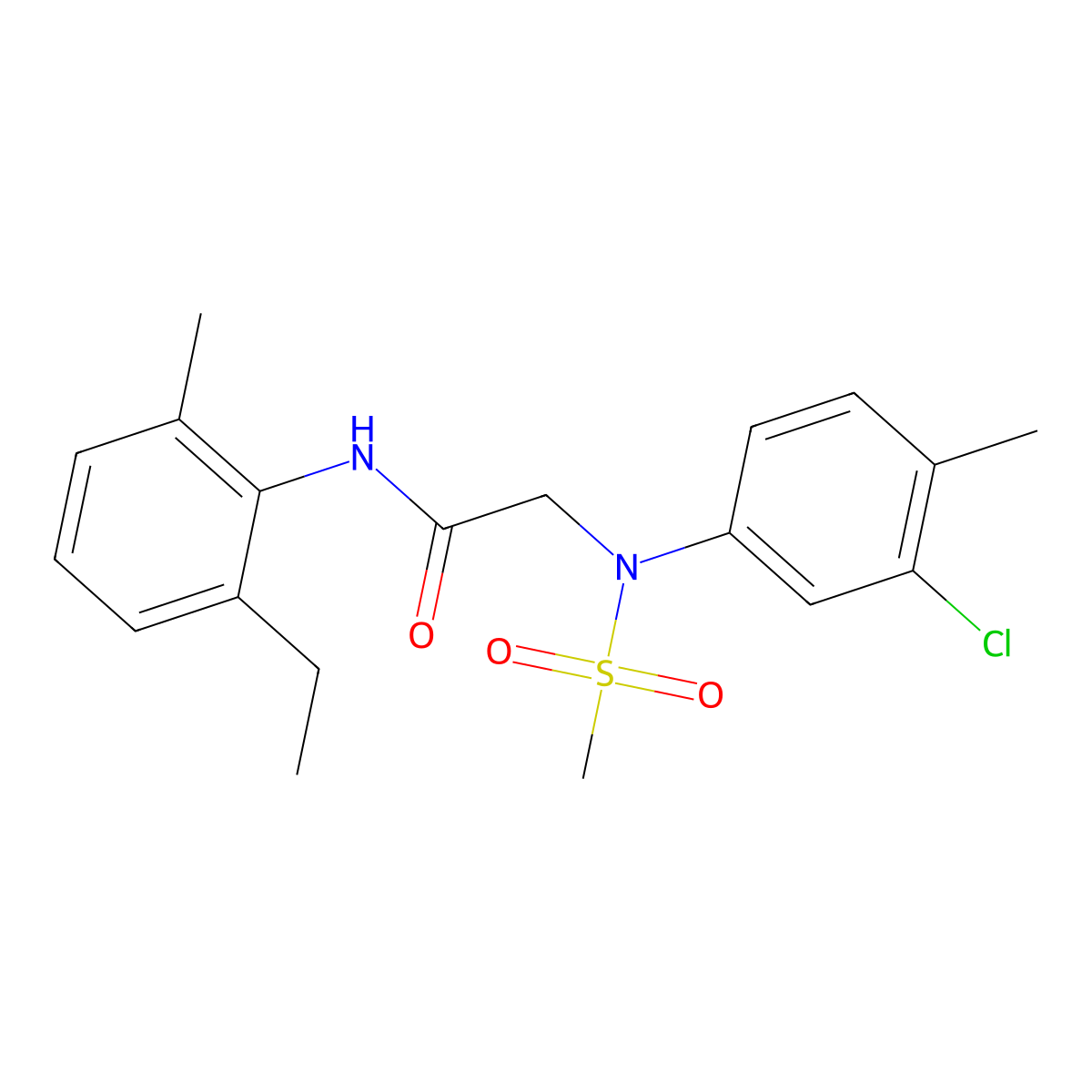 2-(3-chloro-4-methyl-N-methylsulfonylanilino)-N-(2-ethyl-6-methylphenyl)acetamide molecular structure, CAS 663162-18-3